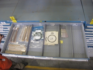 LISTA HEAVY DUTY 9-DRAWER PARTS CABINET W/ CONTENTS (W-50) LOADING & HANDLING FEE $25-